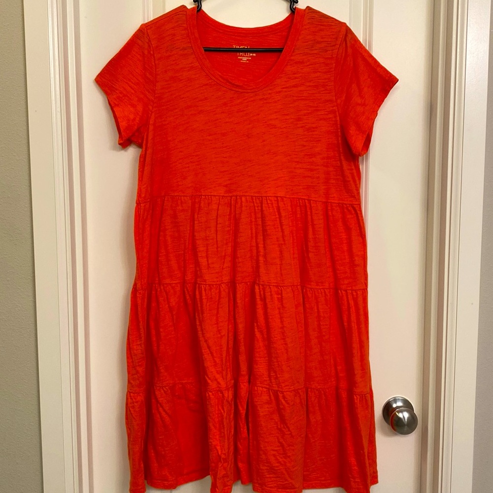 Hot Orange Tiered Babydoll Dress Size Medium